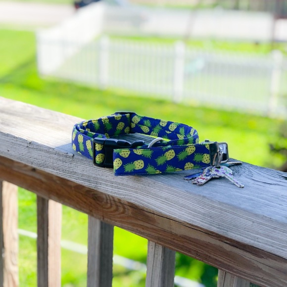 Jenni & Stell Other - Pineapple Dog Collar and Matching Key Fob